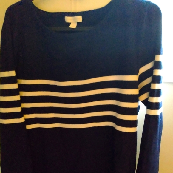 Charter Club Sweaters - Blue sweater top with stripes size large 12/14